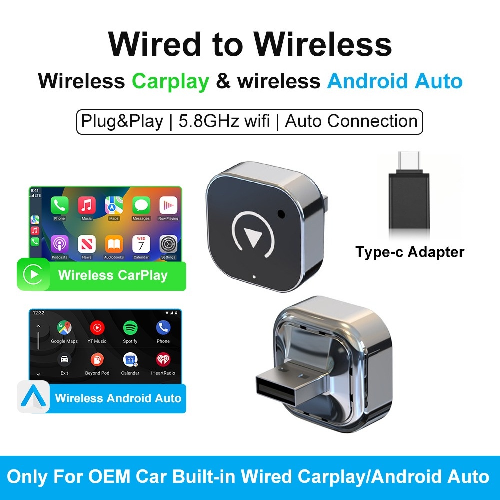 Travel Adapter Universal - FLIXIVI 2026 Wireless CarPlay Adapter 2-in-1