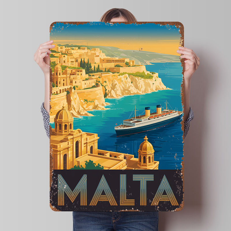 Travel Accessories Malta - Malta Travel Metal Poster Customized Wall