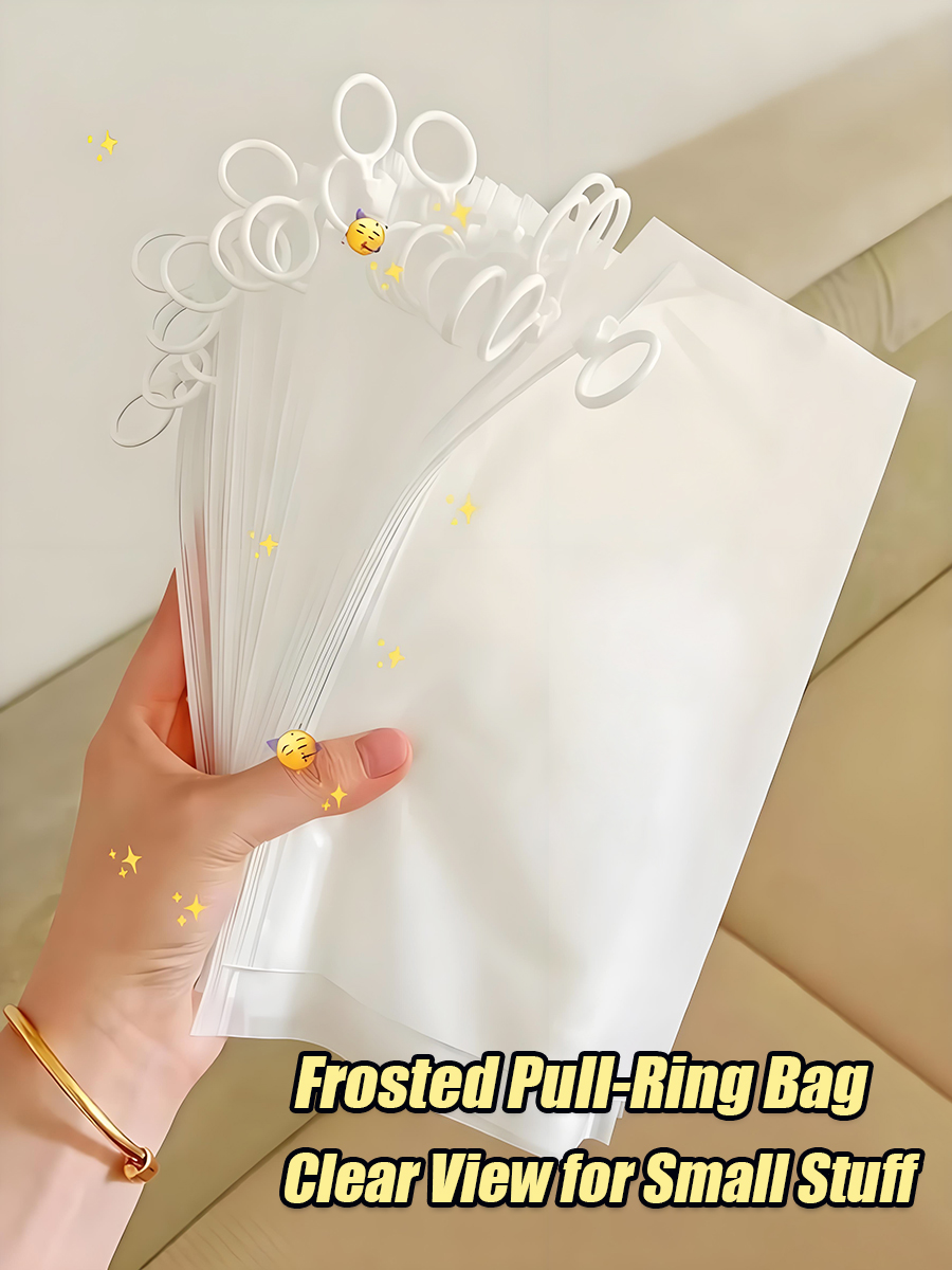 Reusable Zip Bag - 10/20pcs INS Frosted Waterproof Pull-Ring Zipper