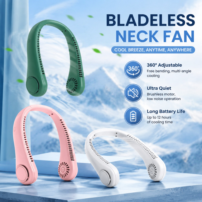 Travel Accessories Electronics - 2026 New Bladeless Neck Fan USB