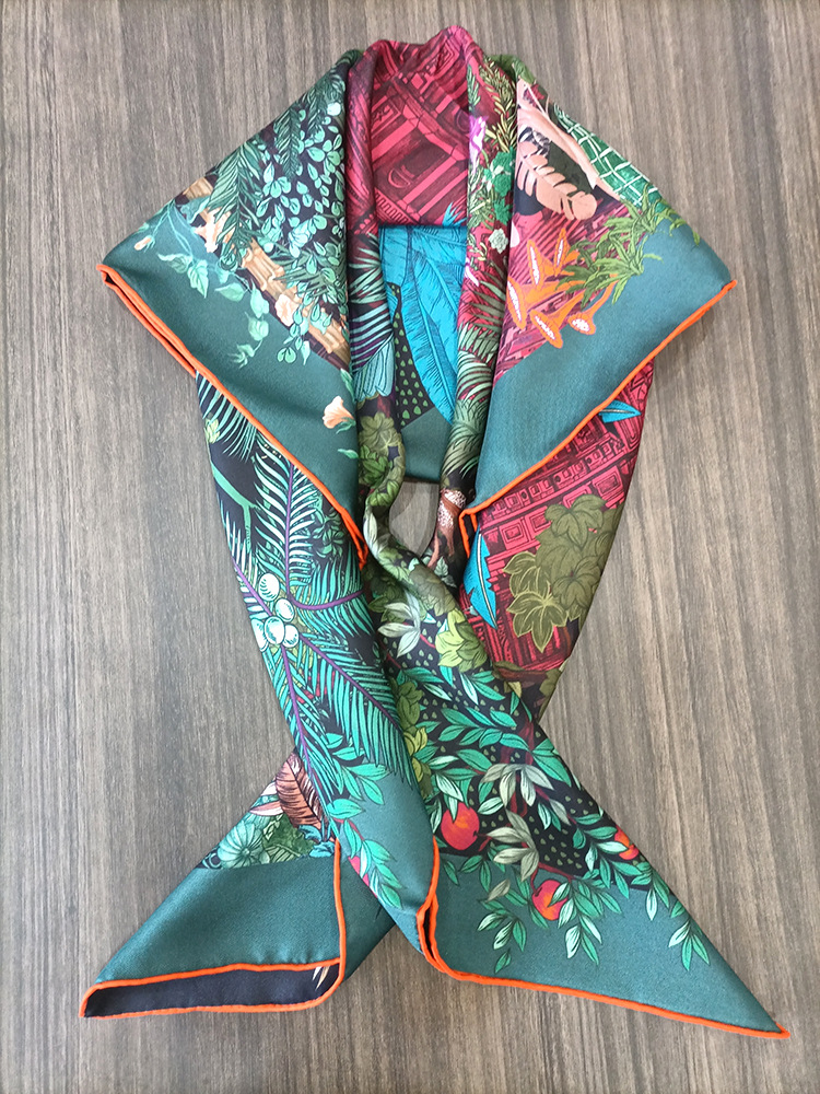 Travel Accessories Neck - Silk Scarf 90CM Women Hand Rolled
