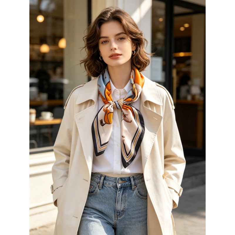 Travel Accessories Neck - Luxury 100% MULBERRY SILK Square Scarf