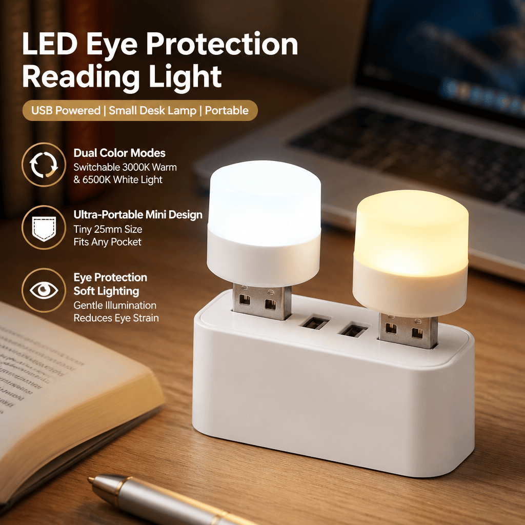 Travel Reading Accessories - USB LED Light Portable Reading Lamp