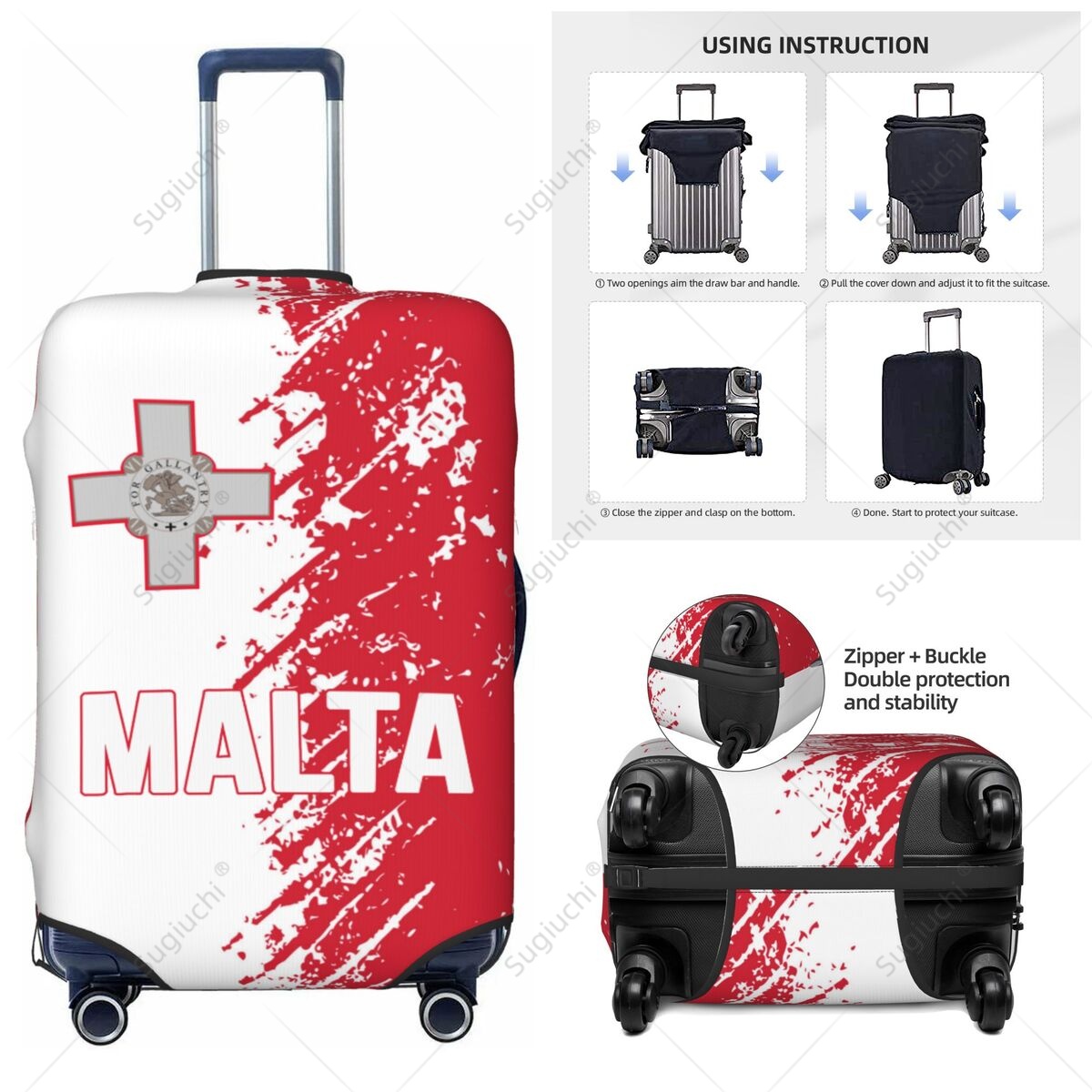Malta Flag Luggage Cover Suitc - огляд і ціна Travel Accessories Malta