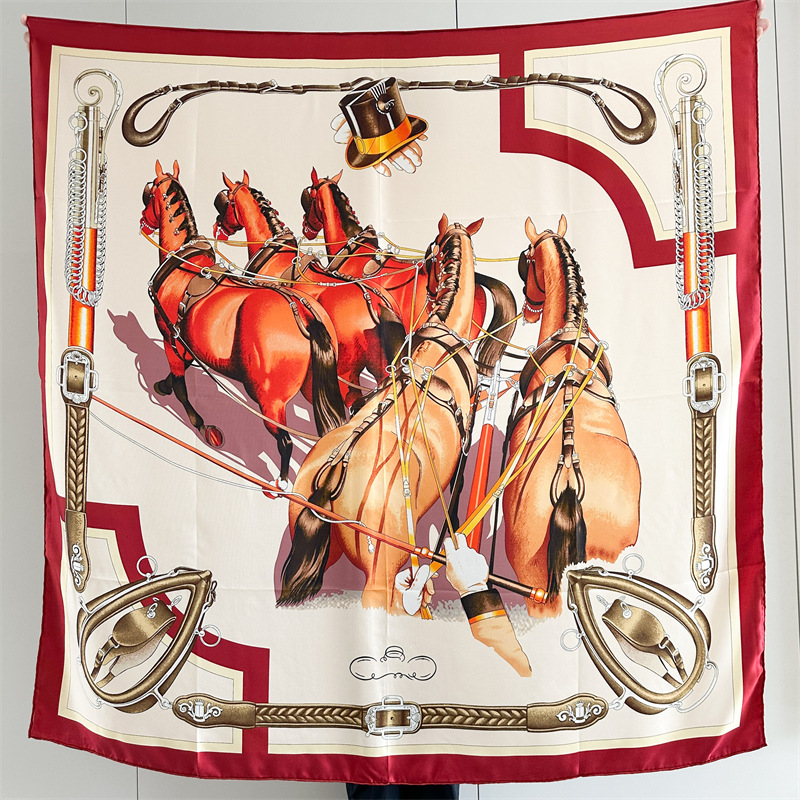 Horse Silk Scarf Luxury Design - огляд і ціна Travel Accessories Neck