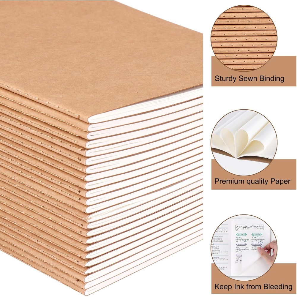 24 Pack A5 Blank Kraft Noteboo - огляд і ціна Travel Notebook Journal