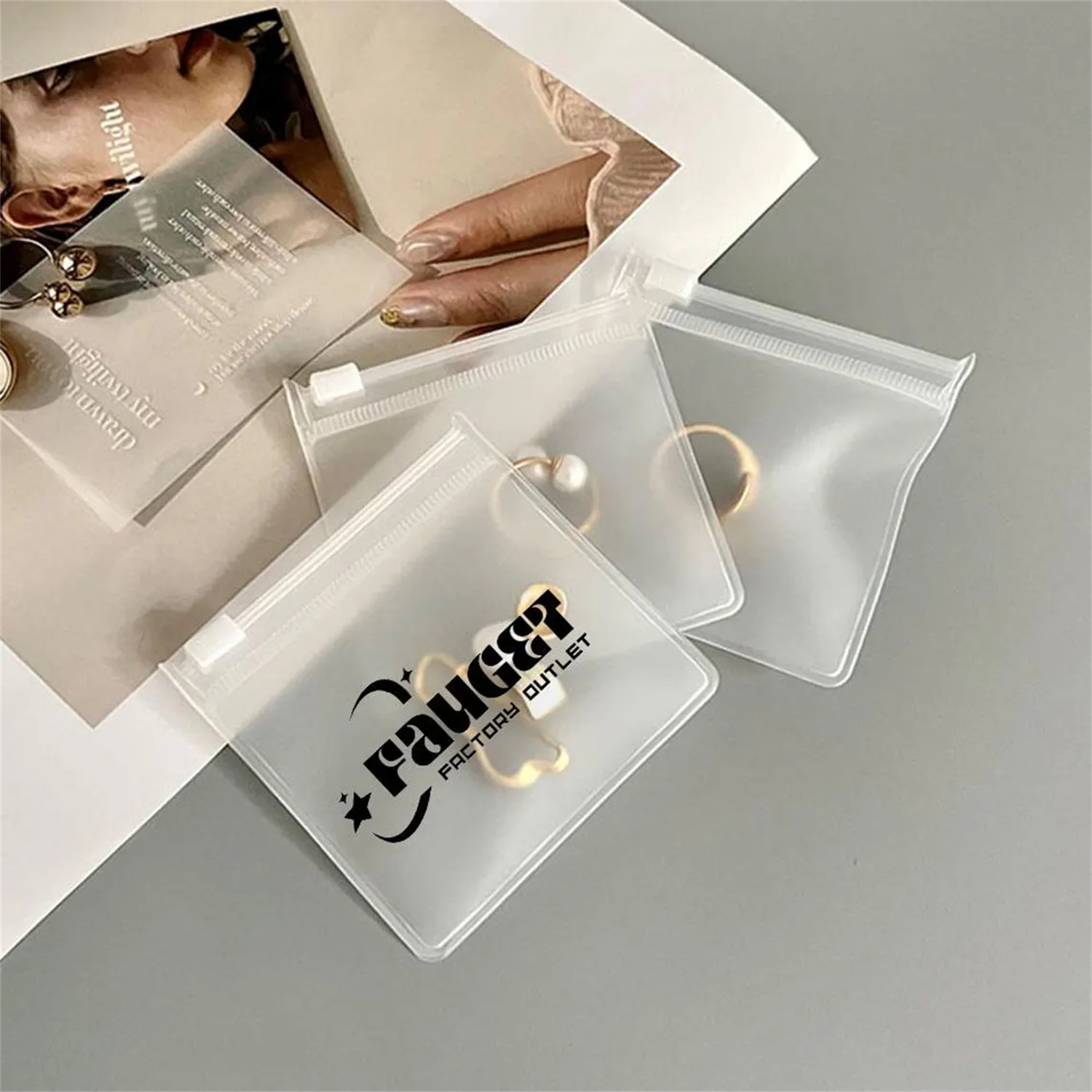 50/100pcs Custom Logo Clear/Tr - огляд і ціна Reusable Zip Bag