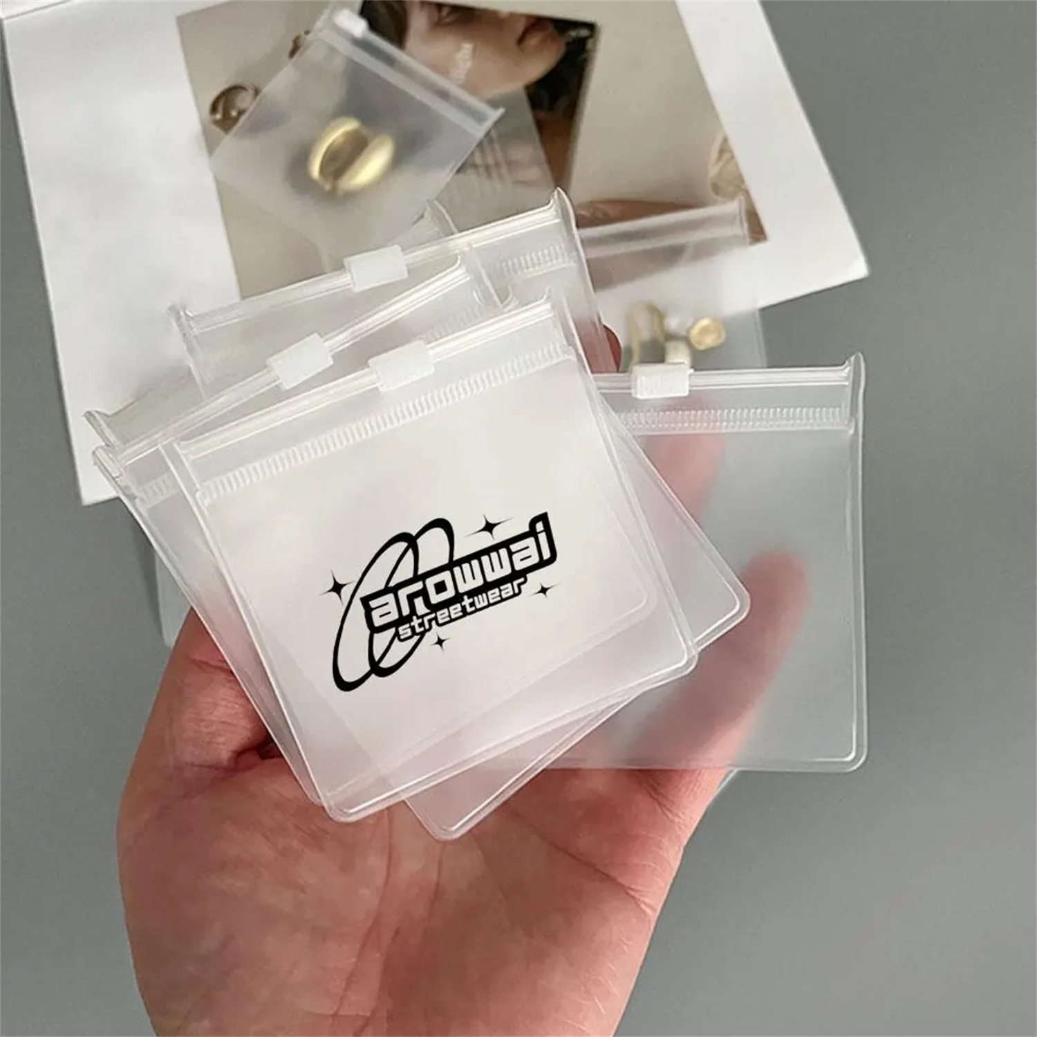 50/100pcs Custom Logo Clear/Tr - огляд і ціна Reusable Zip Bag