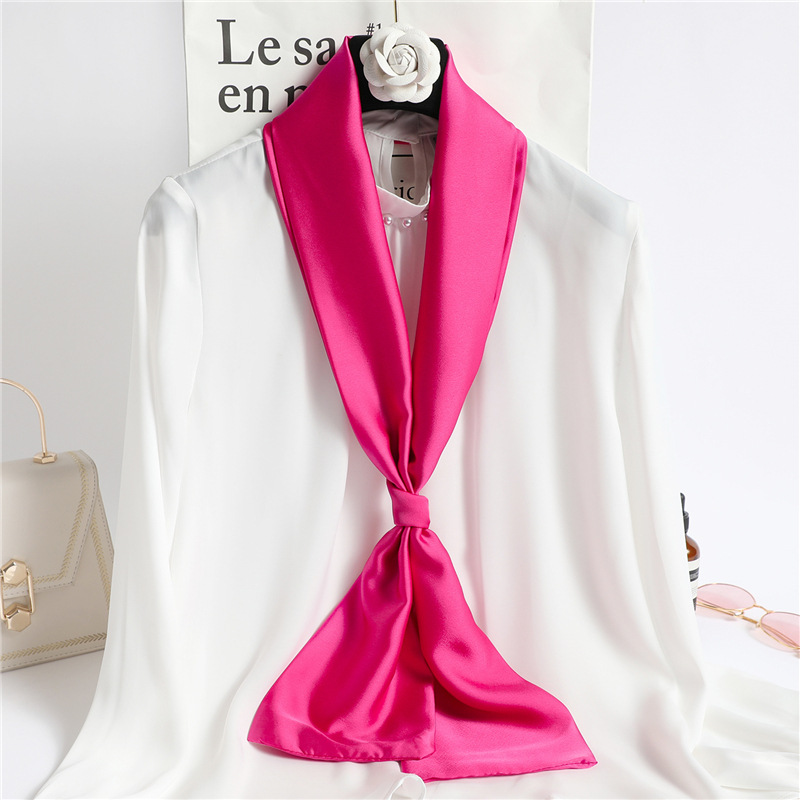 Red Solid Color Long Silk Scar - огляд і ціна Travel Accessories Neck