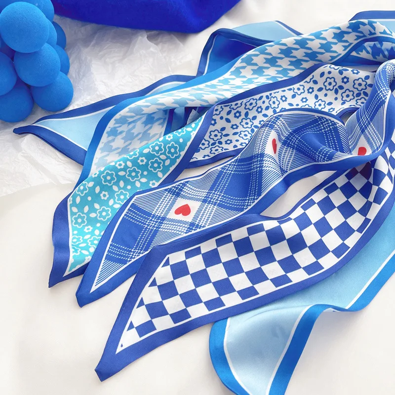 Klein blue silk scarf new chec - огляд і ціна Travel Accessories Neck